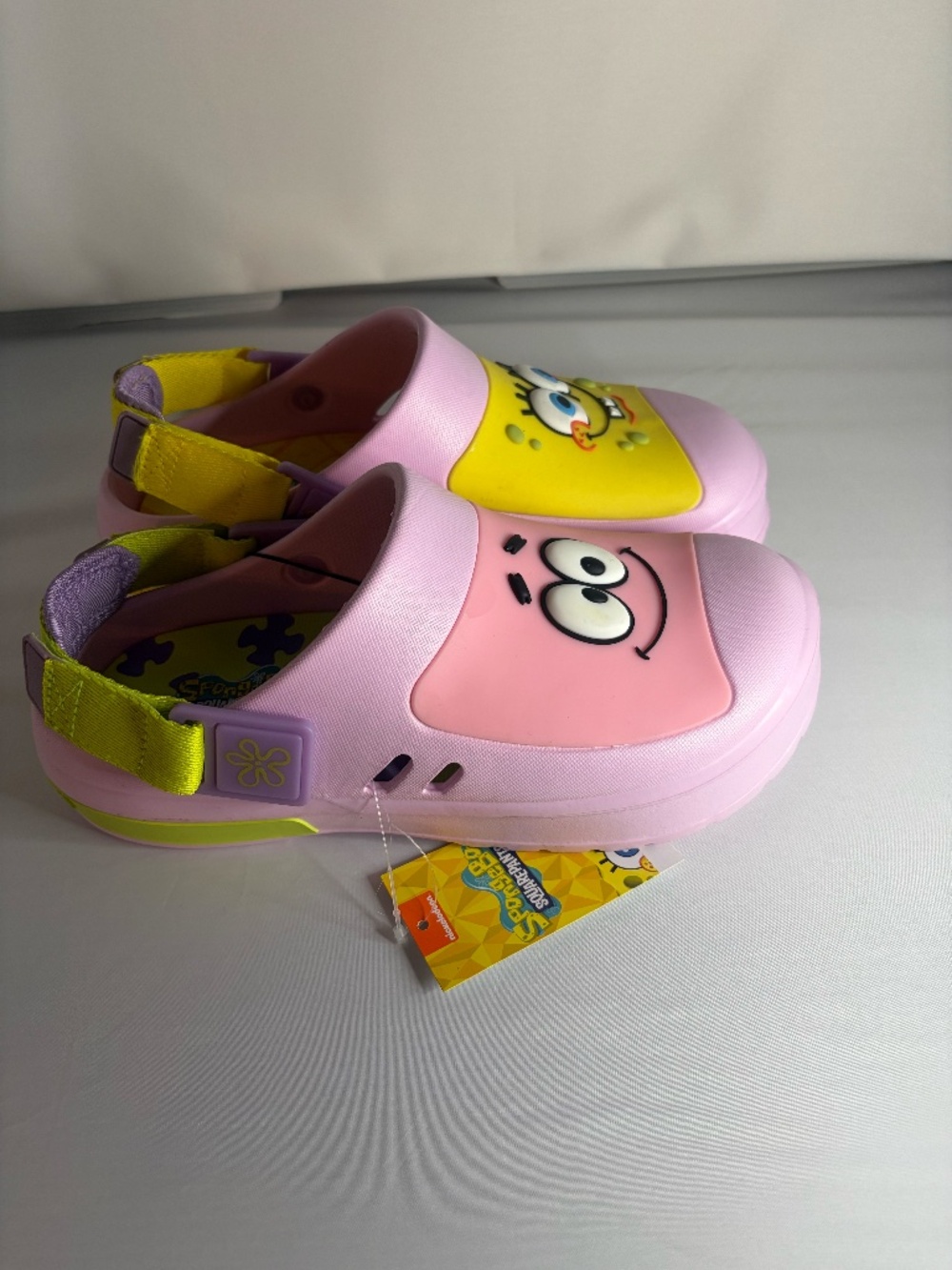 NWT SpongeBob & Patrick Character Foam Clog Shoes Yellow Pink Size 8 - Picture 4 of 5